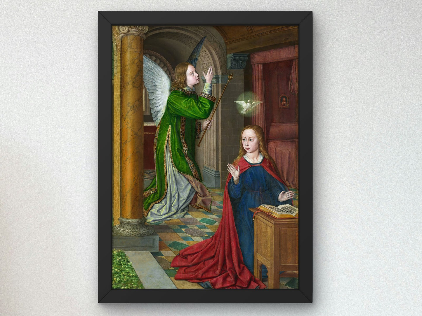 The Annunciation by Jean Hey, called the Master of Moulins 1490, Wall Art Print, Fine Art Reproduction, Museum Quality Decor, Poster