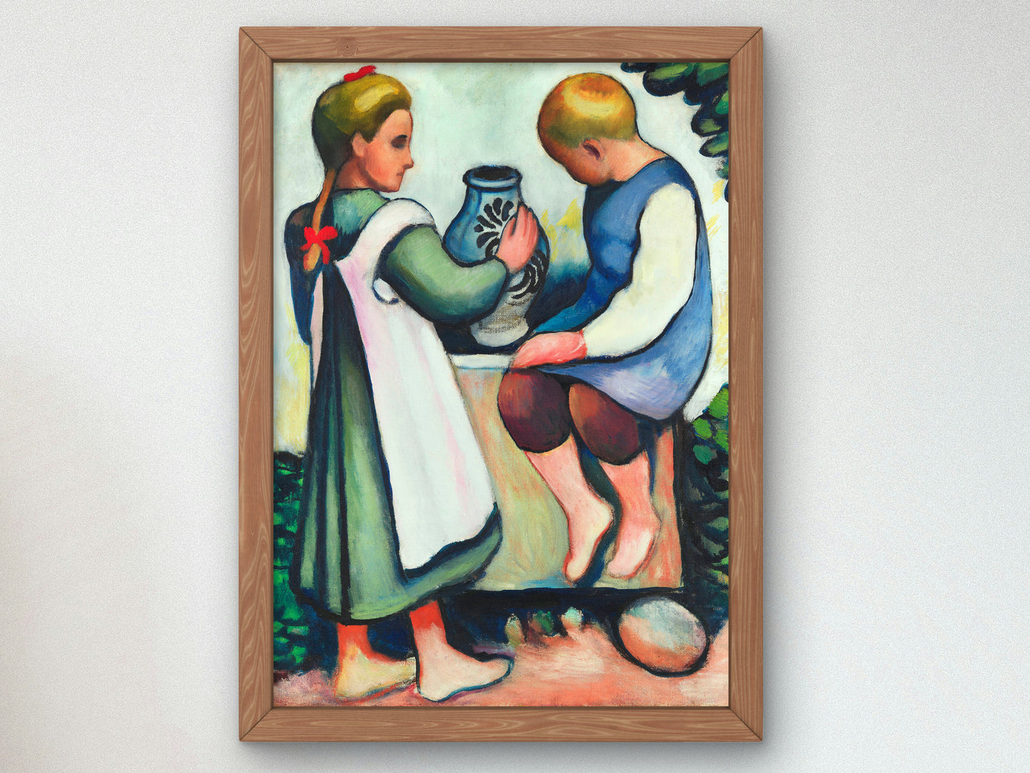 Children at the Well II by August Macke 1910, Wall Art Print, Fine Art Reproduction, Museum Quality Decor, Poster