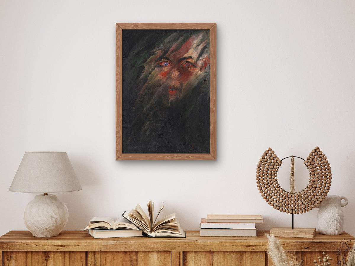 The Great Fear by Walter Gramatté 1918, Wall Art Print, Fine Art Reproduction, Museum Quality Decor, Poster