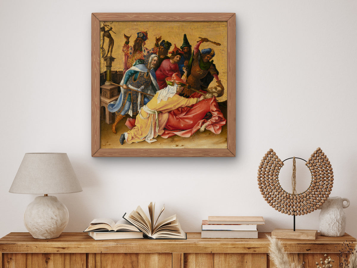 Martyrdom of St James the Younger by Stefan Lochner 1435, Wall Art Print, Fine Art Reproduction, Museum Quality Decor, Poster