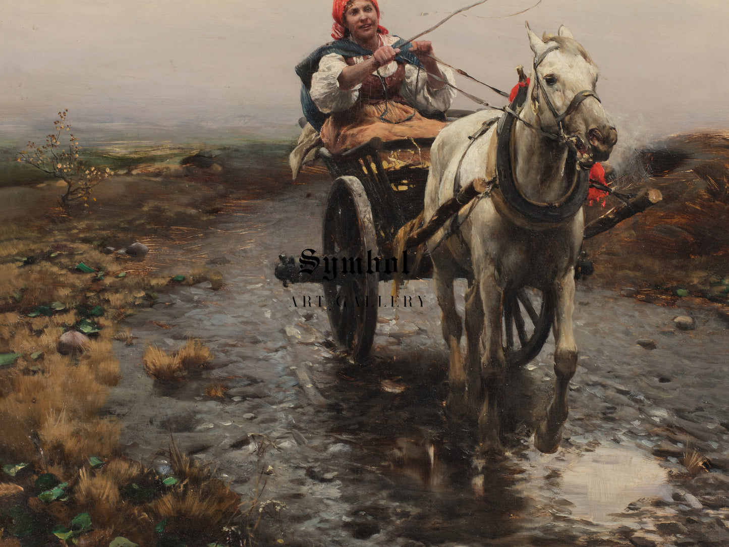 Peasant Riding a Cart by Alfred von Wierusz Kowalski, Wall Art Print, Fine Art Reproduction, Museum Quality Decor, Poster
