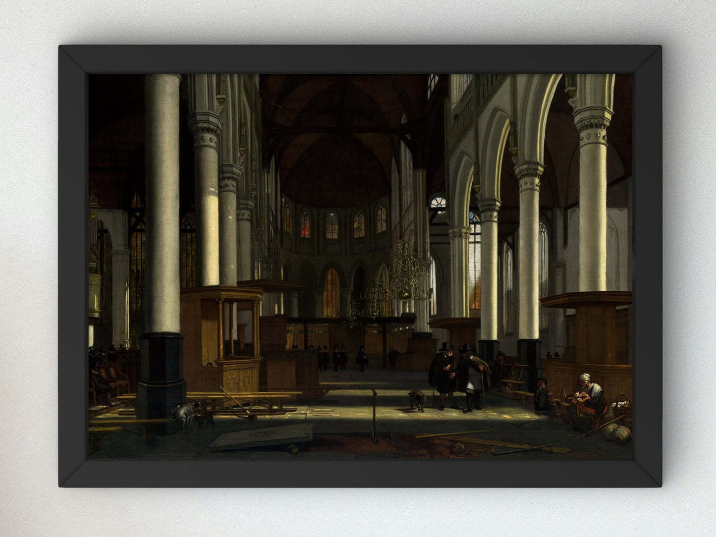 The Interior of the Oude Kerk Amsterdam by Emanuel de Witte 1660, Wall Art Print, Fine Art Reproduction, Museum Quality Decor, Poster