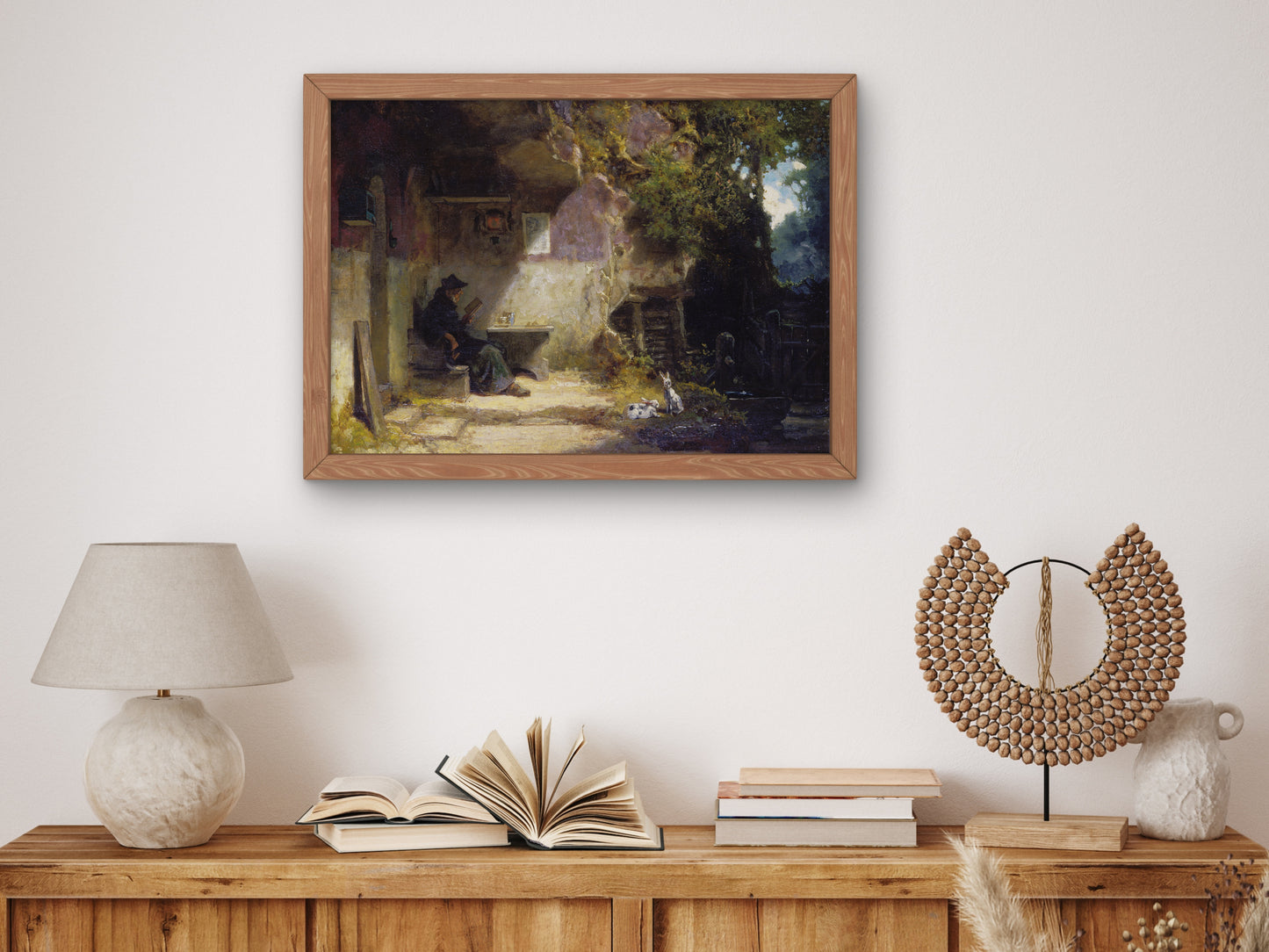The Hermit in front of His Retreat by Carl Spitzweg 1844, Wall Art Print, Fine Art Reproduction, Museum Quality Decor, Poster