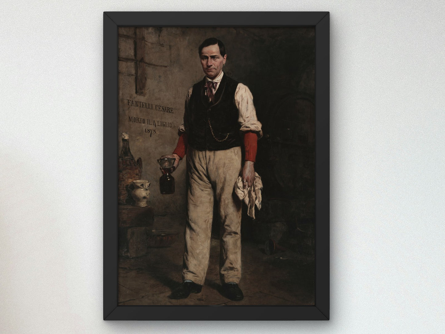 Portrait of Cesare Fantelli by Eleuterio Pagliano 1875, Wall Art Print, Fine Art Reproduction, Museum Quality Decor, Poster