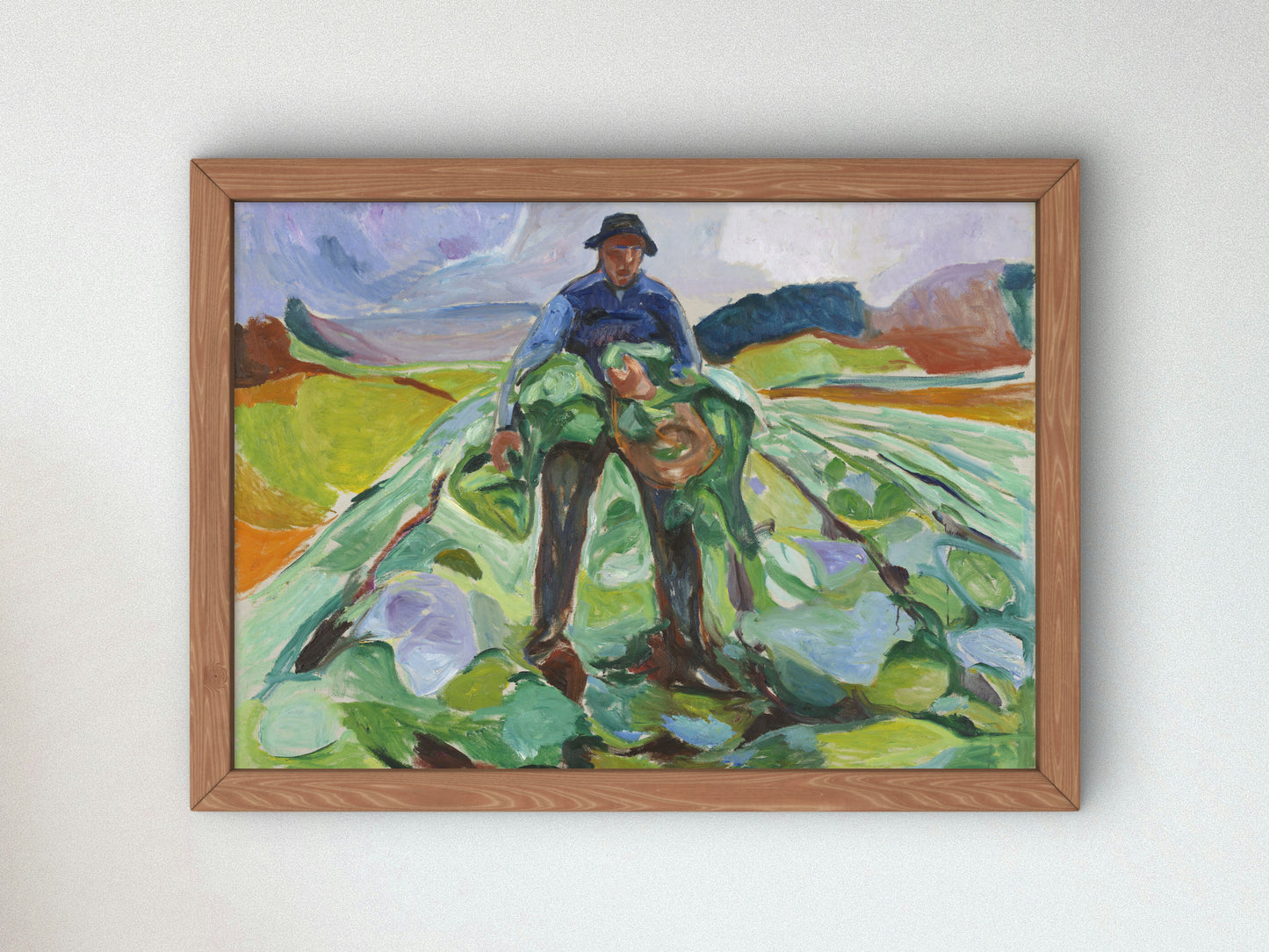 Man in the Cabbage Field by Edvard Munch 1916, Wall Art Print, Fine Art Reproduction, Museum Quality Decor, Poster