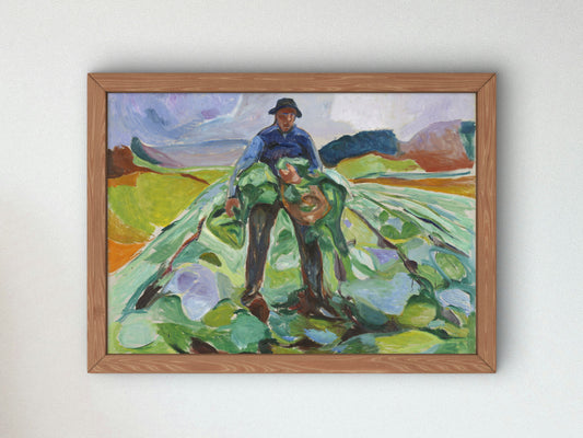 Man in the Cabbage Field by Edvard Munch 1916, Wall Art Print, Fine Art Reproduction, Museum Quality Decor, Poster