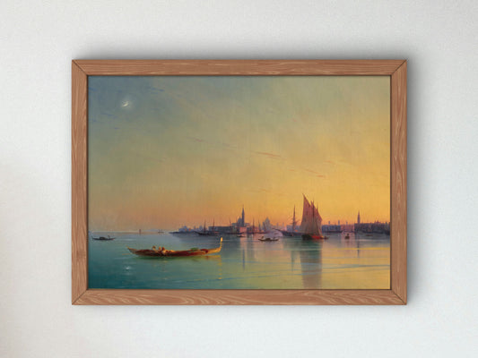Venice at Sunset by Ivan Konstantinovich Aivazovsky 1873, Wall Art Print, Fine Art Reproduction, Museum Quality Decor, Poster
