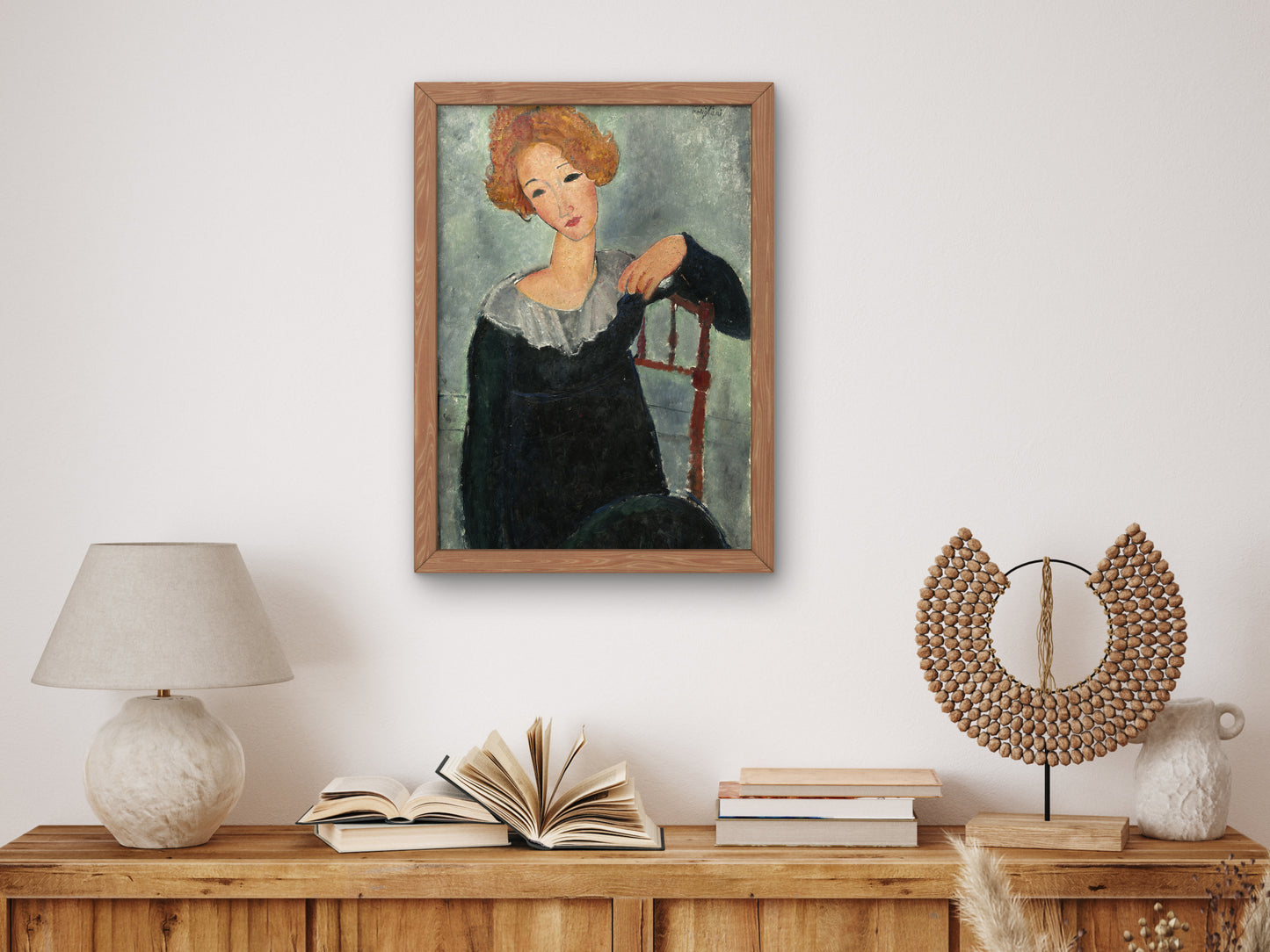 Woman with Red Hair by Amedeo Modigliani 1917, Wall Art Print, Fine Art Reproduction, Museum Quality Decor, Poster