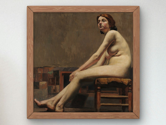 Study of a Nude by Dario Villares Barbosa 1905, Wall Art Print, Fine Art Reproduction, Museum Quality Decor, Poster
