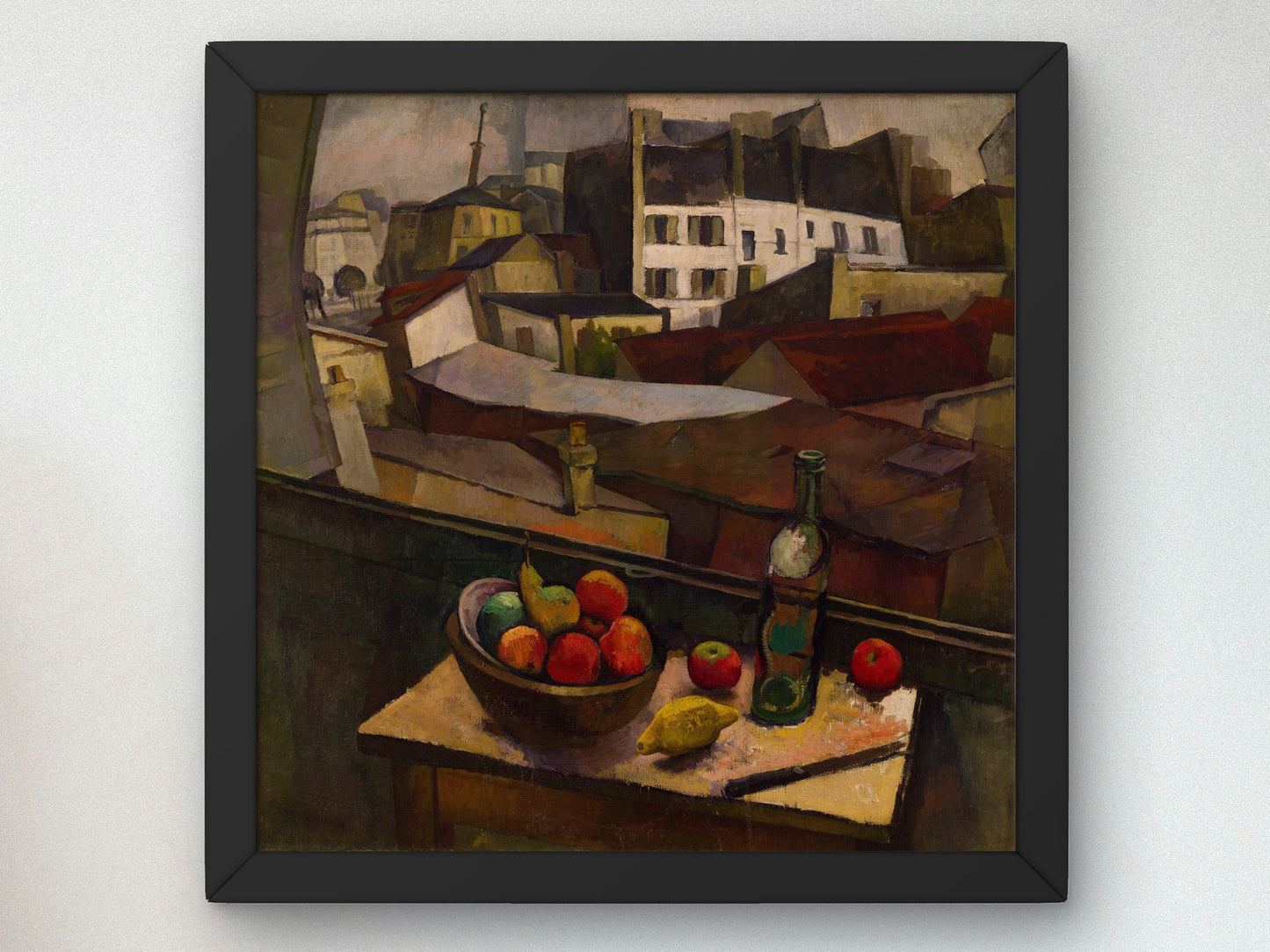 Knife and Fruit in Front of the Window by Diego Rivera 1917, Wall Art Print, Fine Art Reproduction, Museum Quality Decor, Poster