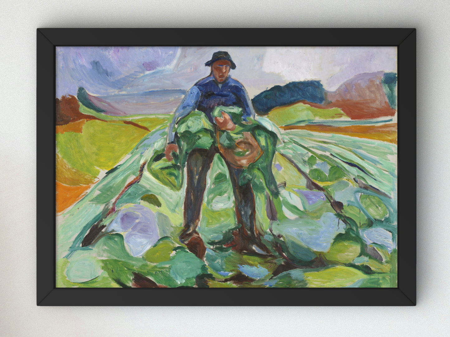 Man in the Cabbage Field by Edvard Munch 1916, Wall Art Print, Fine Art Reproduction, Museum Quality Decor, Poster