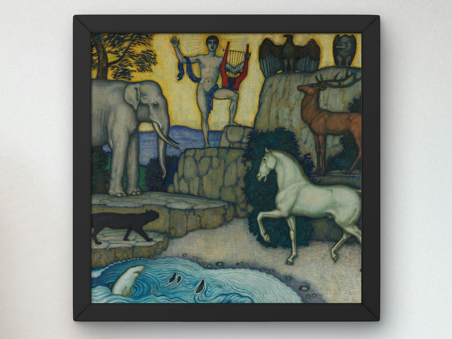 Orpheus and the Animals by Franz von Stuck 1924, Wall Art Print, Fine Art Reproduction, Museum Quality Decor, Poster