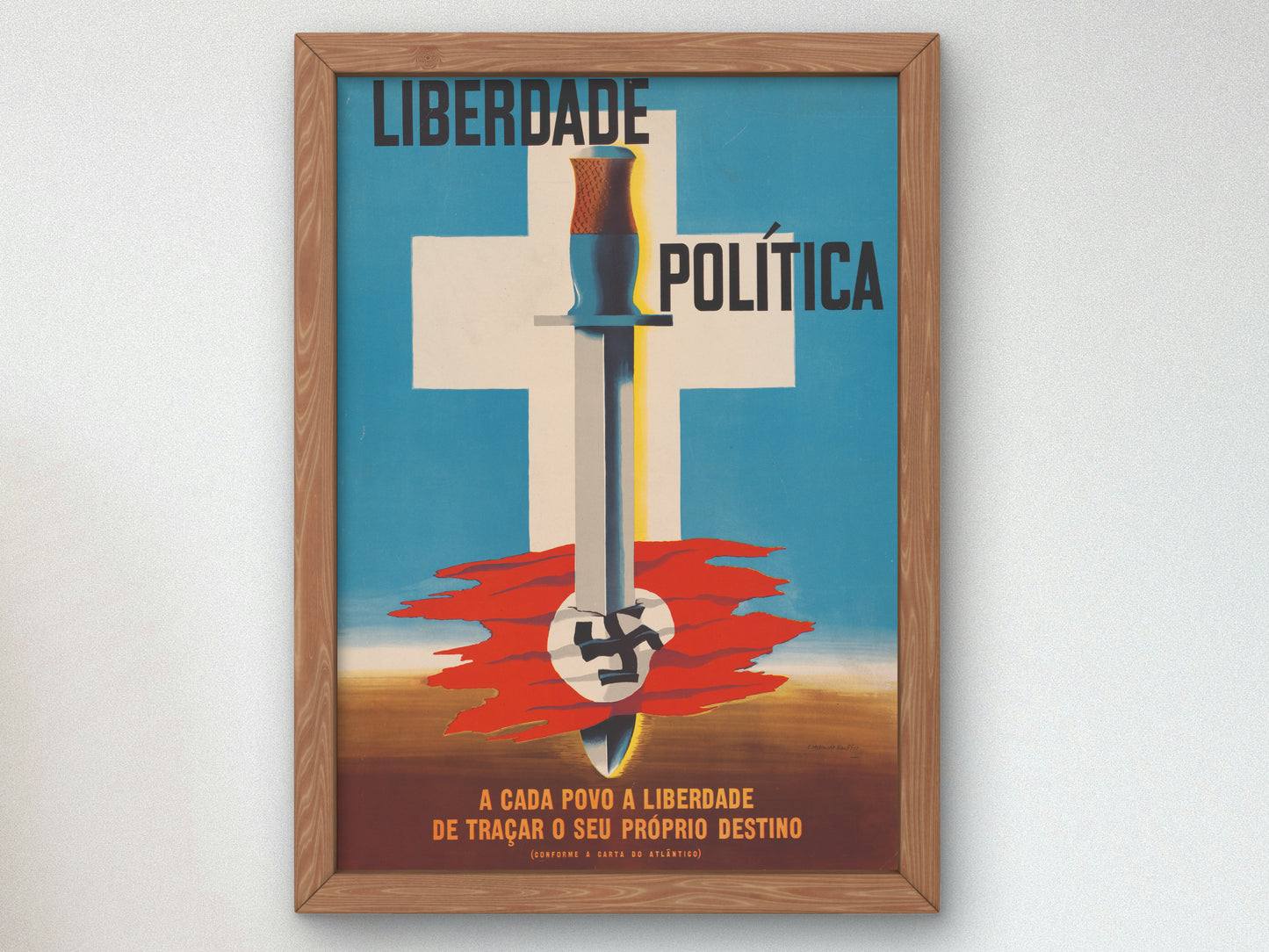 Political Freedom, to Each People the Freedom to Choose Their Own Destiny by Edward McKnight Kauffer, Wall Art Print, Fine Art Reproduction