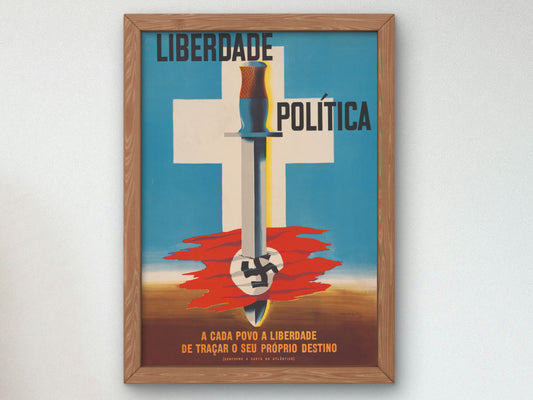 Political Freedom, to Each People the Freedom to Choose Their Own Destiny by Edward McKnight Kauffer, Wall Art Print, Fine Art Reproduction