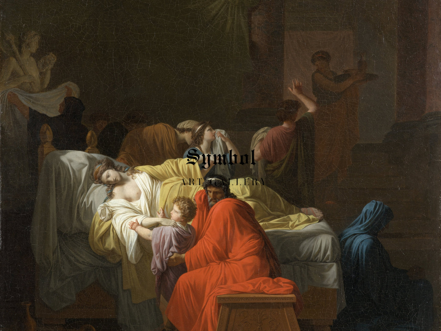 The Death of Alcestis by Jean François Pierre Peyron 1794, Wall Art Print, Fine Art Reproduction, Museum Quality Decor, Poster