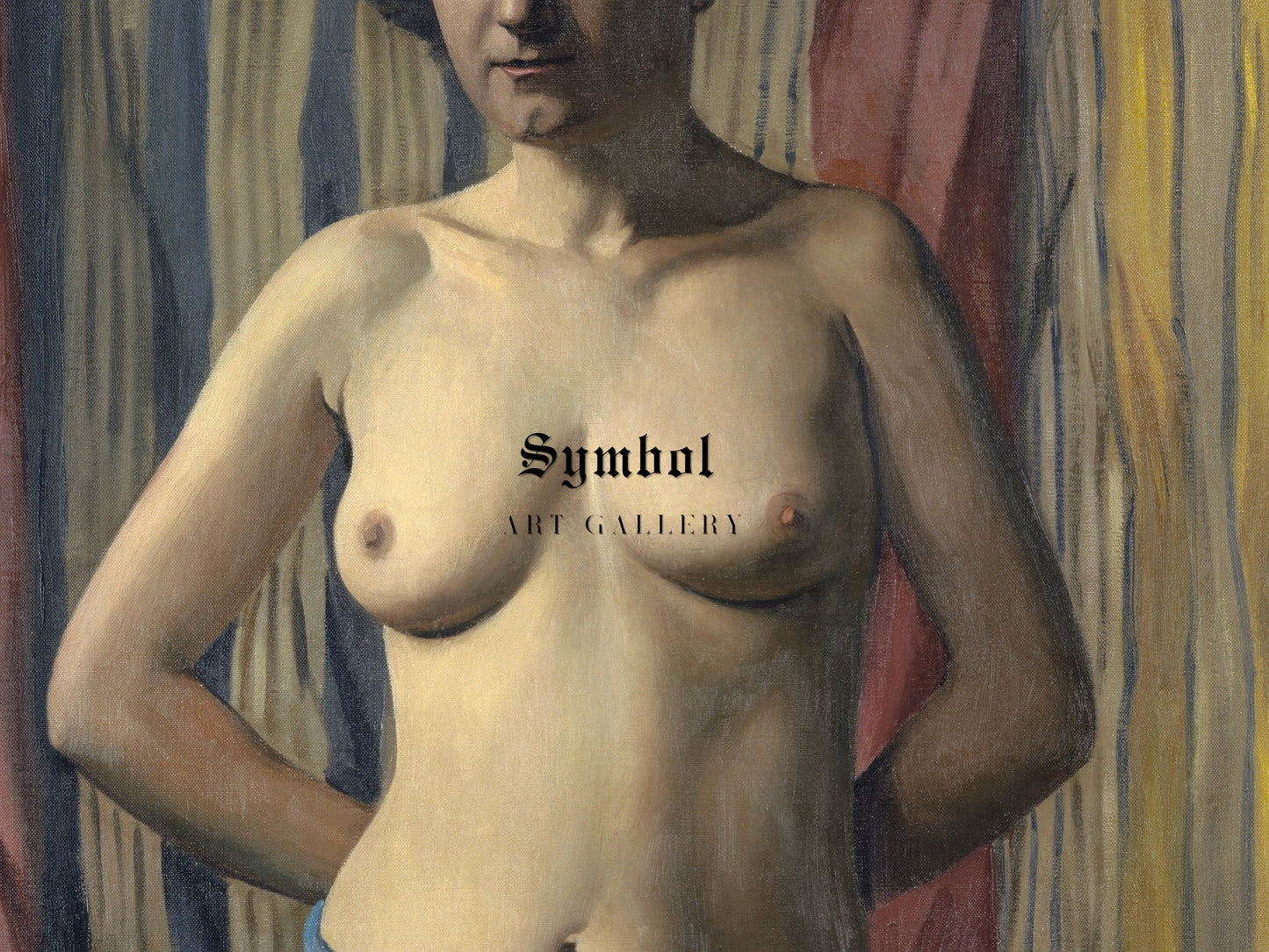 Nude with Blue Sash by Félix Vallotton 1922, Wall Art Print, Fine Art Reproduction, Museum Quality Decor, Poster