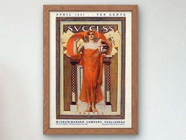 Success Easter by Joseph Christian Leyendecker 1901, Wall Art Print, Fine Art Reproduction, Museum Quality Decor, Poster