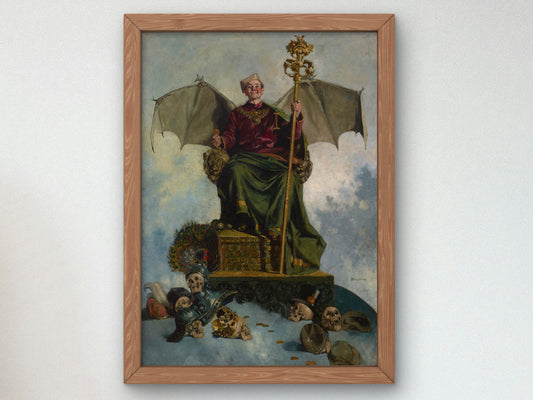 Allegory of Satan Lord of the World by Ludwik Stasiak 1900, Wall Art Print, Fine Art Reproduction, Museum Quality Decor, Poster
