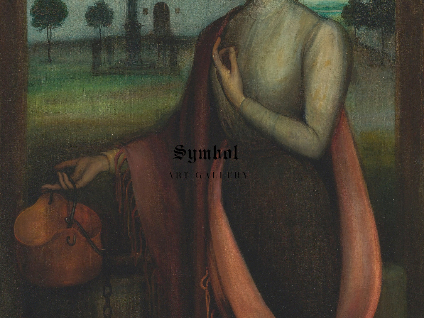 Girl by a Well by Julio Romero de Torres, Wall Art Print, Fine Art Reproduction, Museum Quality Decor, Poster