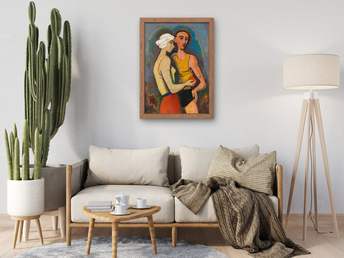 Lovers by Karl Hofer 1950, Wall Art Print, Fine Art Reproduction, Museum Quality Decor, Poster