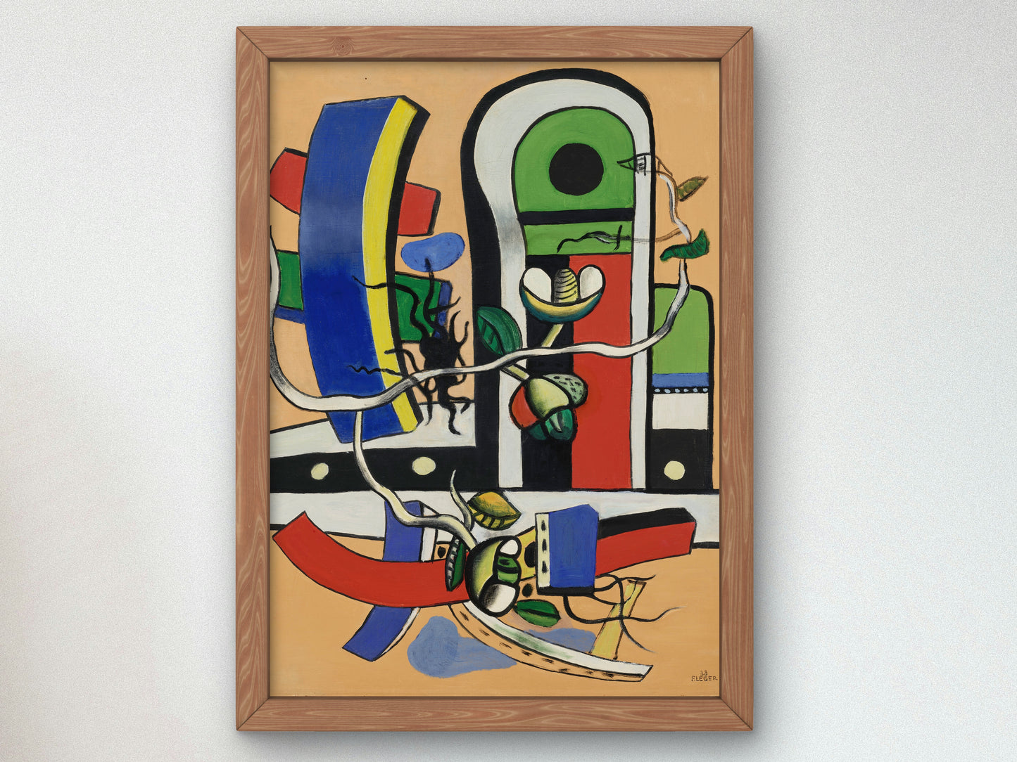 Composition with Three Flowers by Fernand Léger 1938, Wall Art Print, Fine Art Reproduction, Museum Quality Decor, Poster