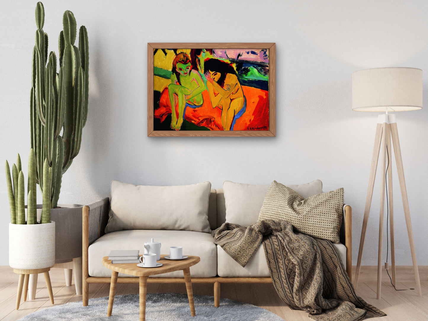 Two Girls by Ernst Ludwig Kirchner 1910, Wall Art Print, Fine Art Reproduction, Museum Quality Decor, Poster
