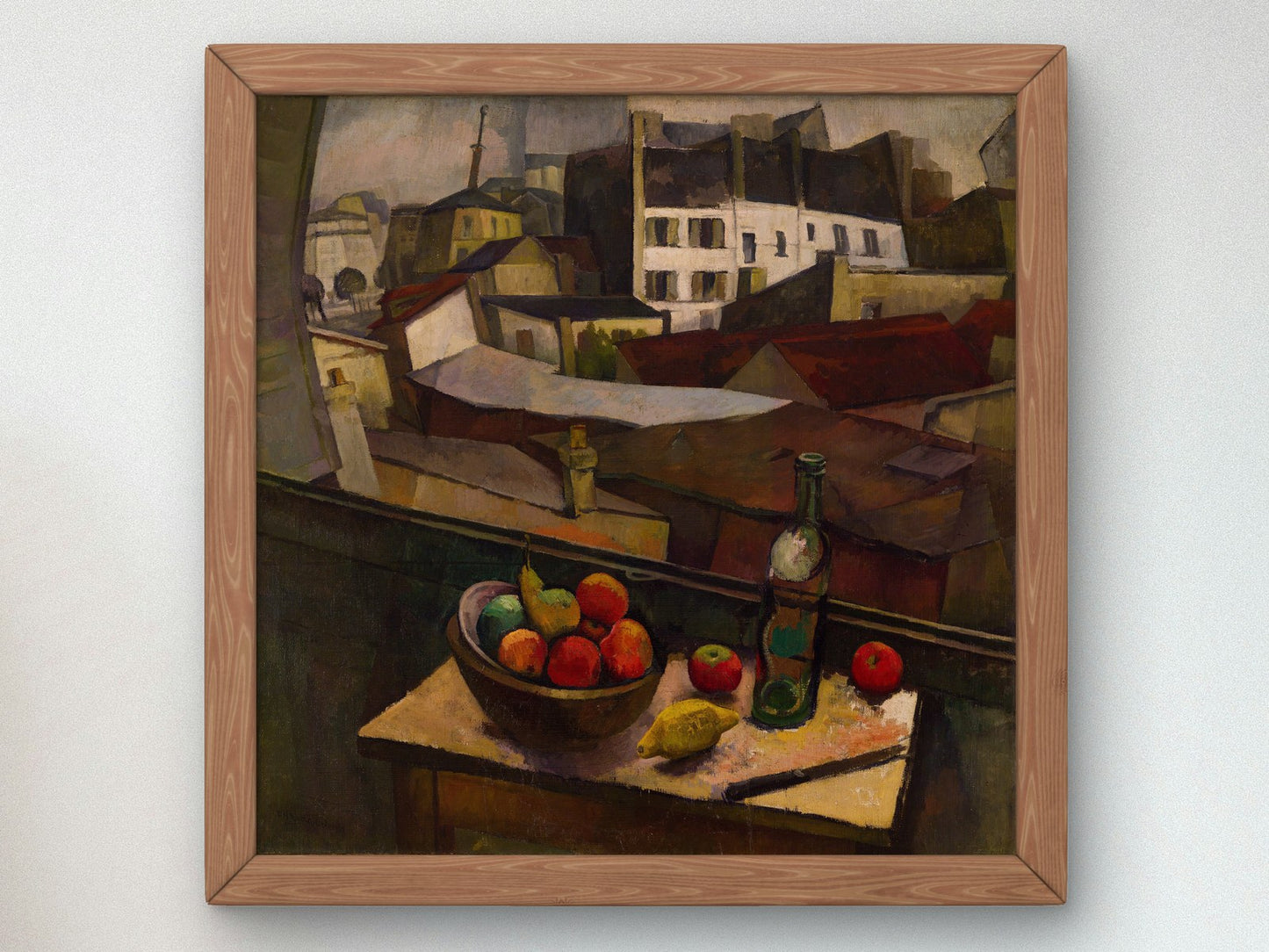 Knife and Fruit in Front of the Window by Diego Rivera 1917, Wall Art Print, Fine Art Reproduction, Museum Quality Decor, Poster