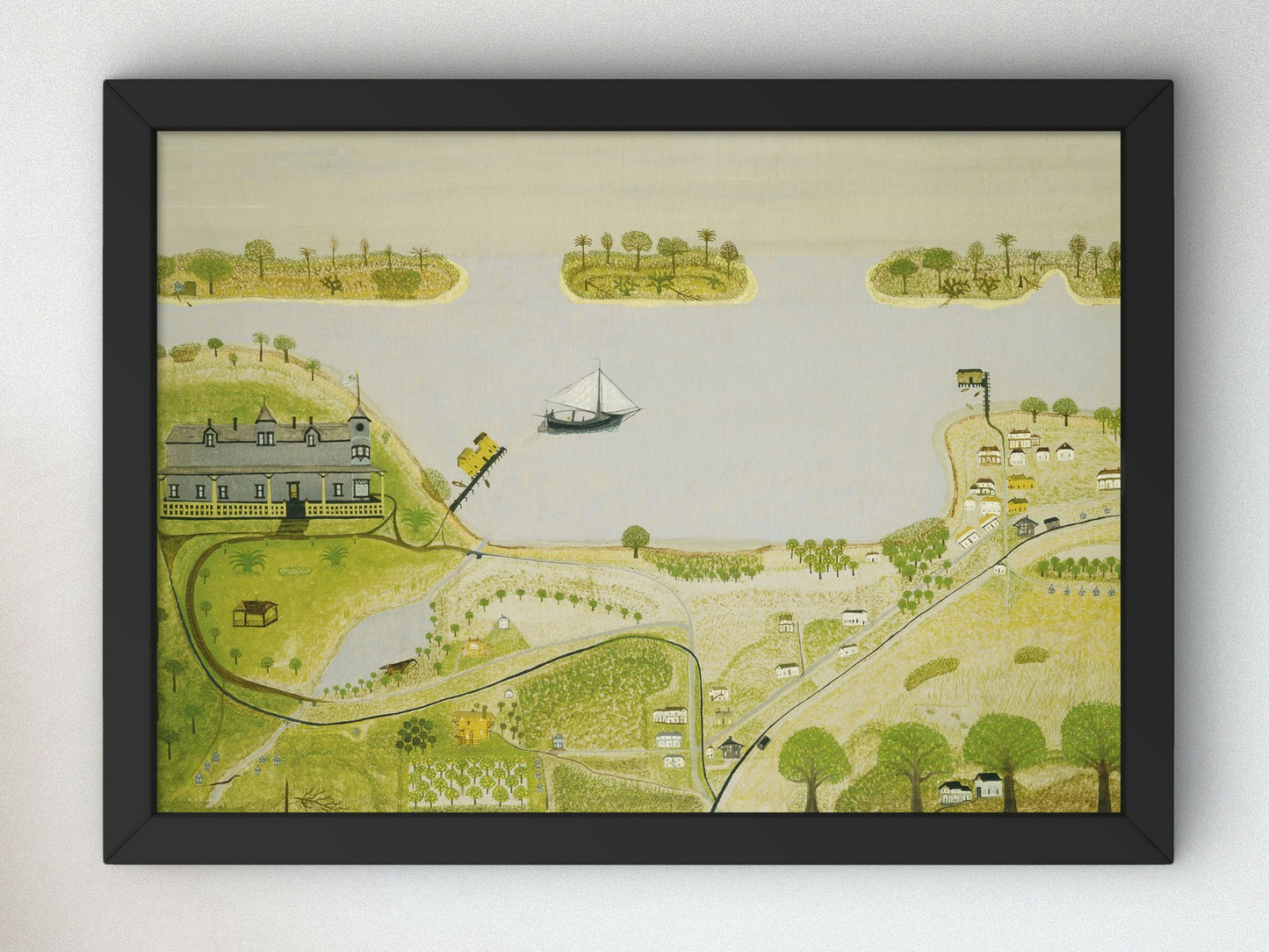Southern Resort Town by Dana Smith 1880, Wall Art Print, Fine Art Reproduction, Museum Quality Decor, Poster