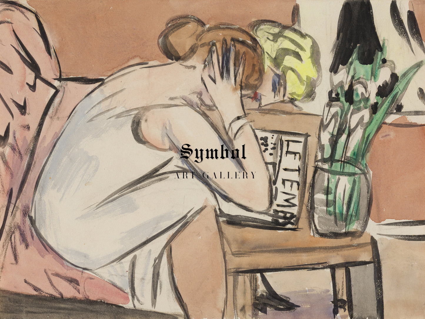 Two Girls Reading by Max Beckmann 1937, Wall Art Print, Fine Art Reproduction, Museum Quality Decor, Poster