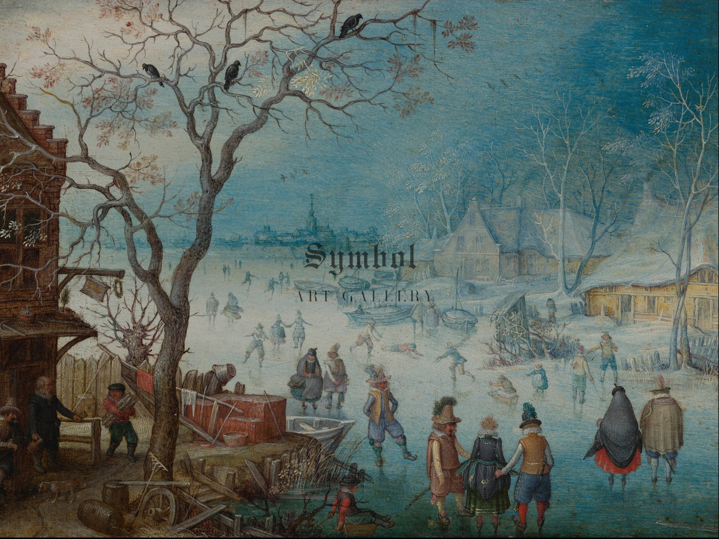 Winter Landscape by Christoffel van den Berghe 1615, Wall Art Print, Fine Art Reproduction, Museum Quality Decor, Poster