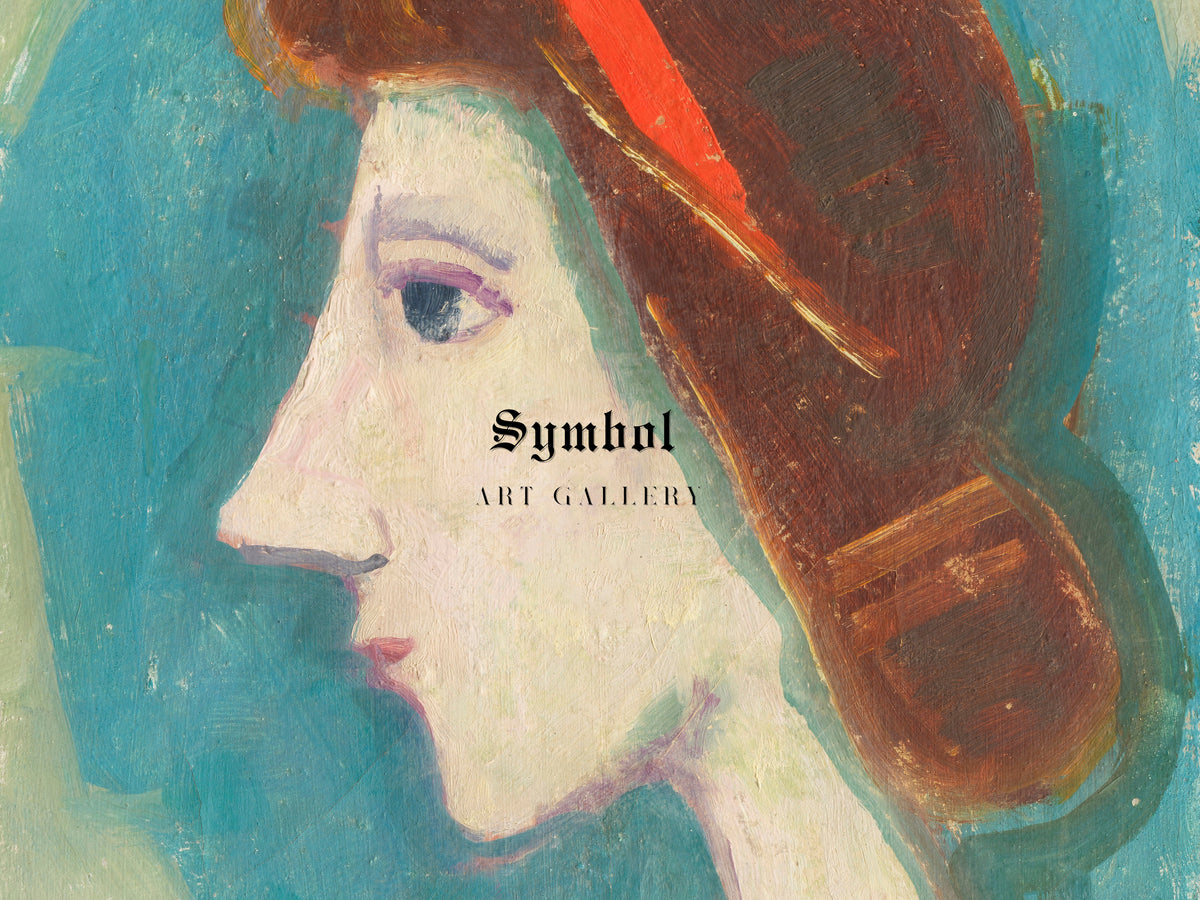 Girl's Head by Karl Hofer 1947, Wall Art Print, Fine Art Reproduction, Museum Quality Decor, Poster