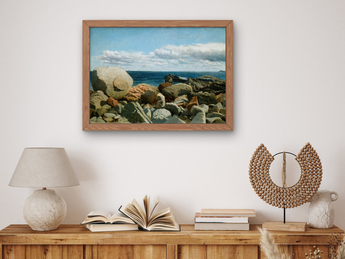 Coastal Rocks, Nahant by William Bradford, Wall Art Print, Fine Art Reproduction, Museum Quality Decor, Poster