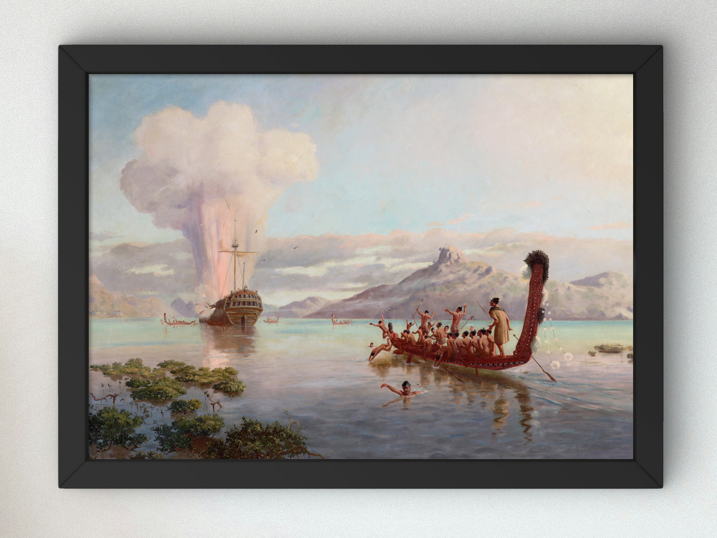 The Blowing Up of the Boyd by Louis John Steele and Kennett Watkins 1889, Wall Art Print, Fine Art Reproduction, Museum Quality Decor