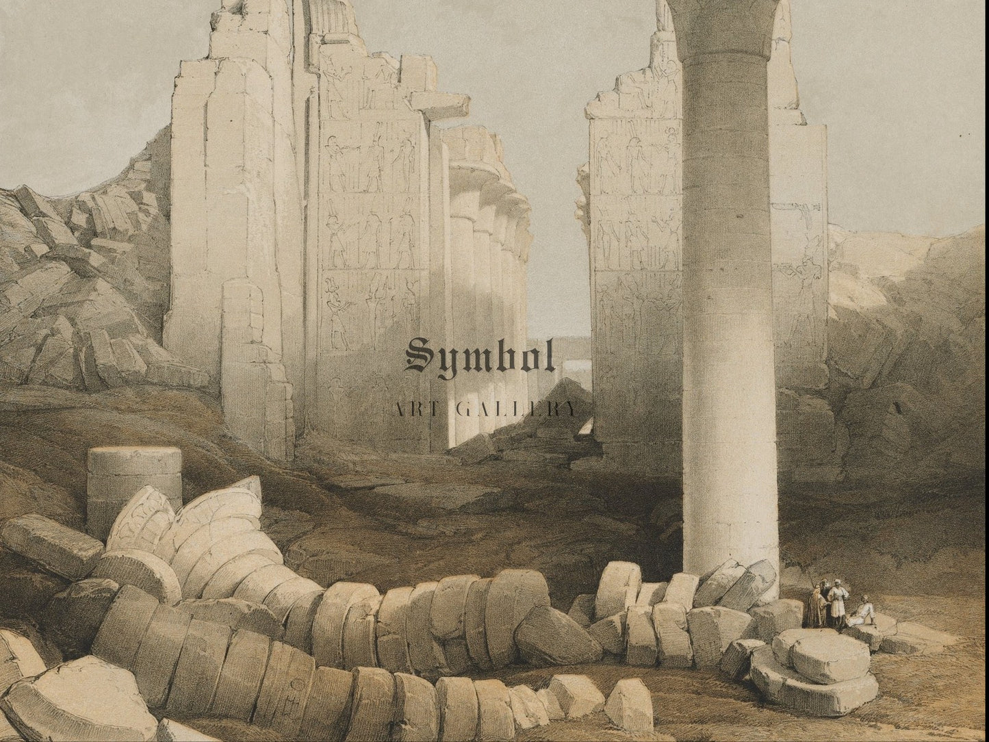 Karnak by David Roberts 1848, Wall Art Print, Fine Art Reproduction, Museum Quality Decor, Poster