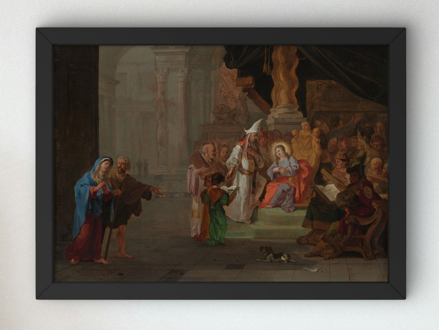 Christ among the Doctors by Abraham Hondius 1668, Wall Art Print, Fine Art Reproduction, Museum Quality Decor, Poster