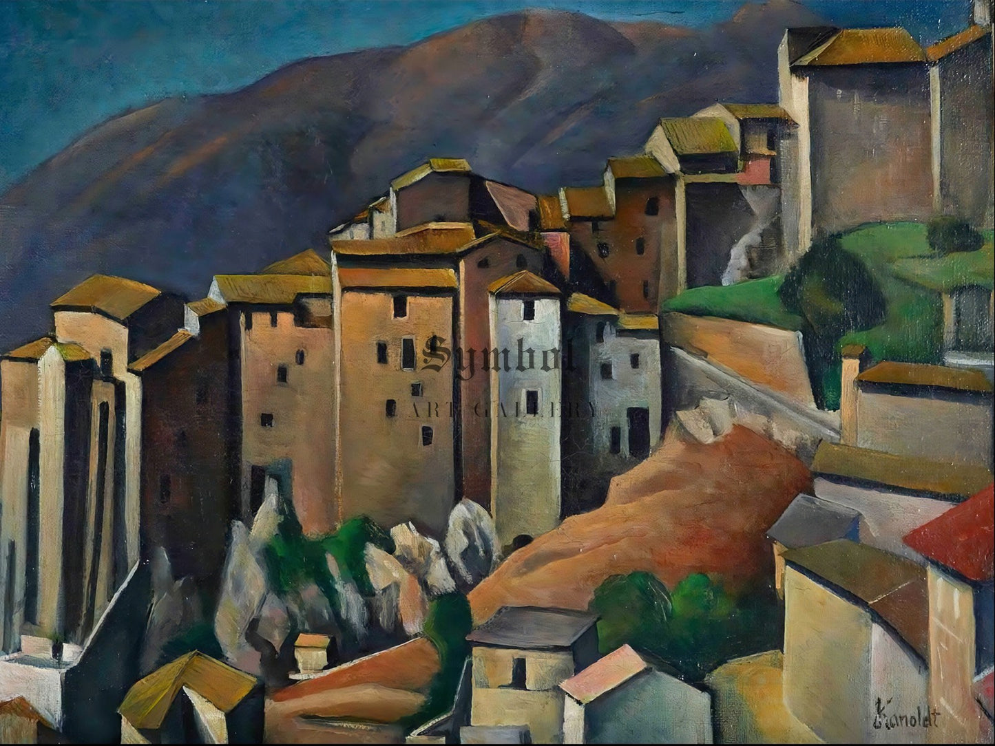 Olevano by Alexander Kanoldt 1924, Wall Art Print, Fine Art Reproduction, Museum Quality Decor, Poster