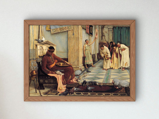 The Favourites of the Emperor Honorius by John William Waterhouse 1883, Wall Art Print, Fine Art Reproduction, Museum Quality Decor, Poster