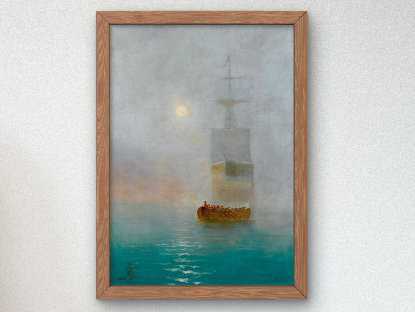 Galleon in the Mist by Abdülmecid II 1895, Wall Art Print, Fine Art Reproduction, Museum Quality Decor, Poster