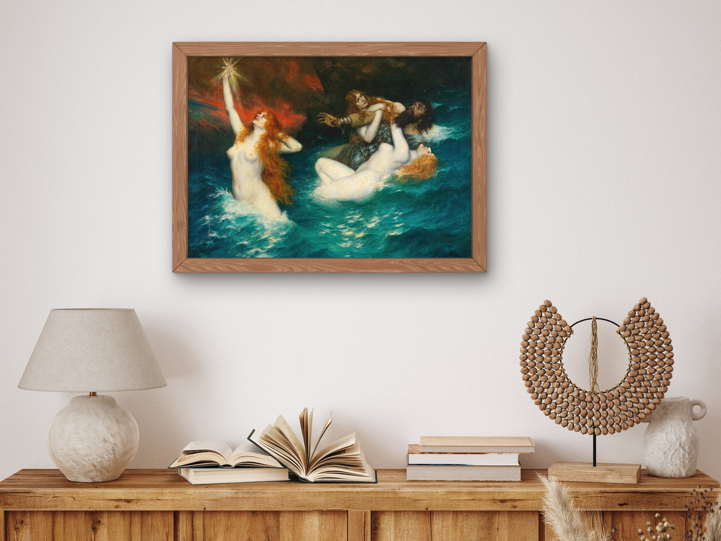 The Rhinemaidens by Ferdinand Leeke 1913, Wall Art Print, Fine Art Reproduction, Museum Quality Decor, Poster