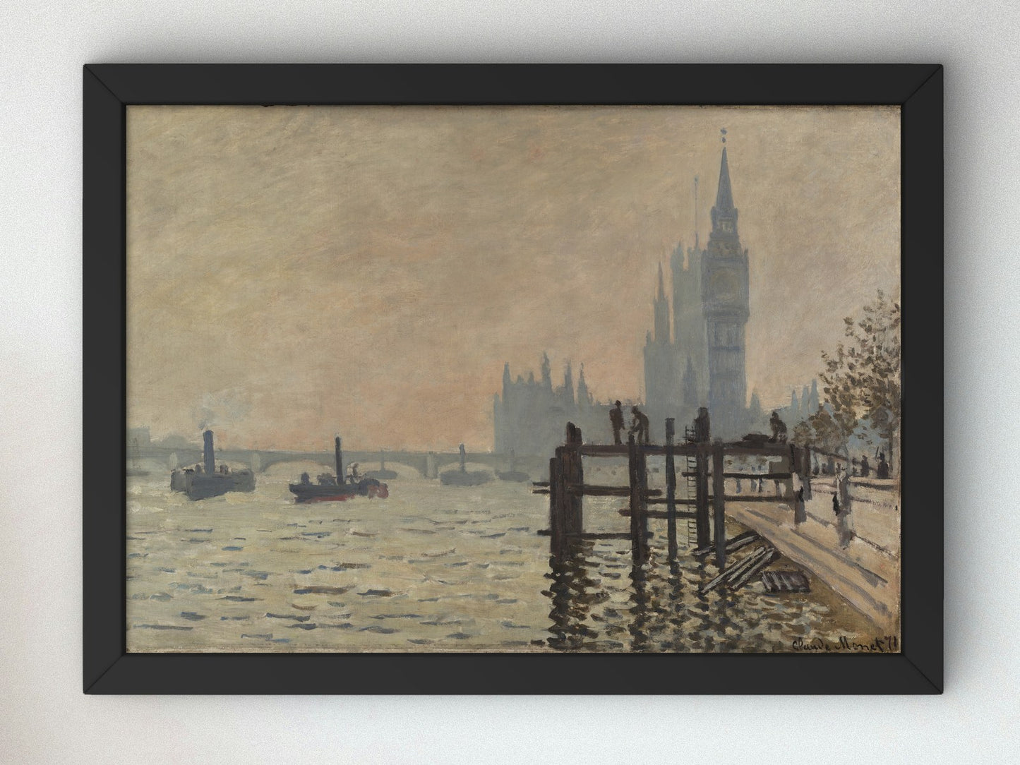 The Thames below Westminster by Claude Monet 1871, Wall Art Print, Fine Art Reproduction, Museum Quality Decor, Poster
