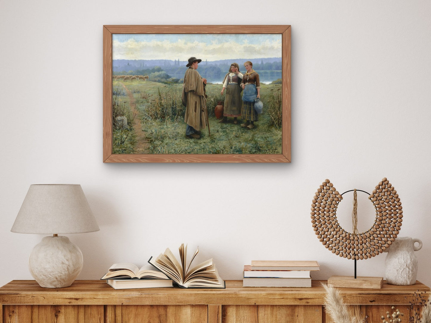 An Idle Moment by Daniel Ridgway Knight 1890, Wall Art Print, Fine Art Reproduction, Museum Quality Decor, Poster