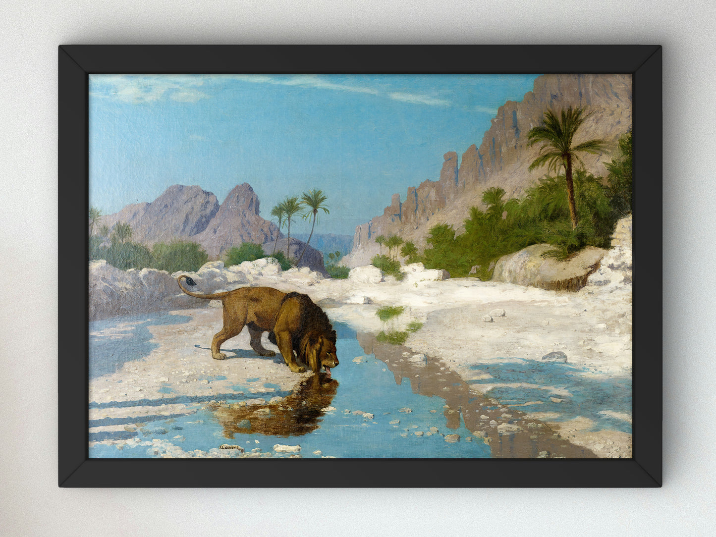 Lion in the Desert by Jean Léon Gérôme 1885, Wall Art Print, Fine Art Reproduction, Museum Quality Decor, Poster