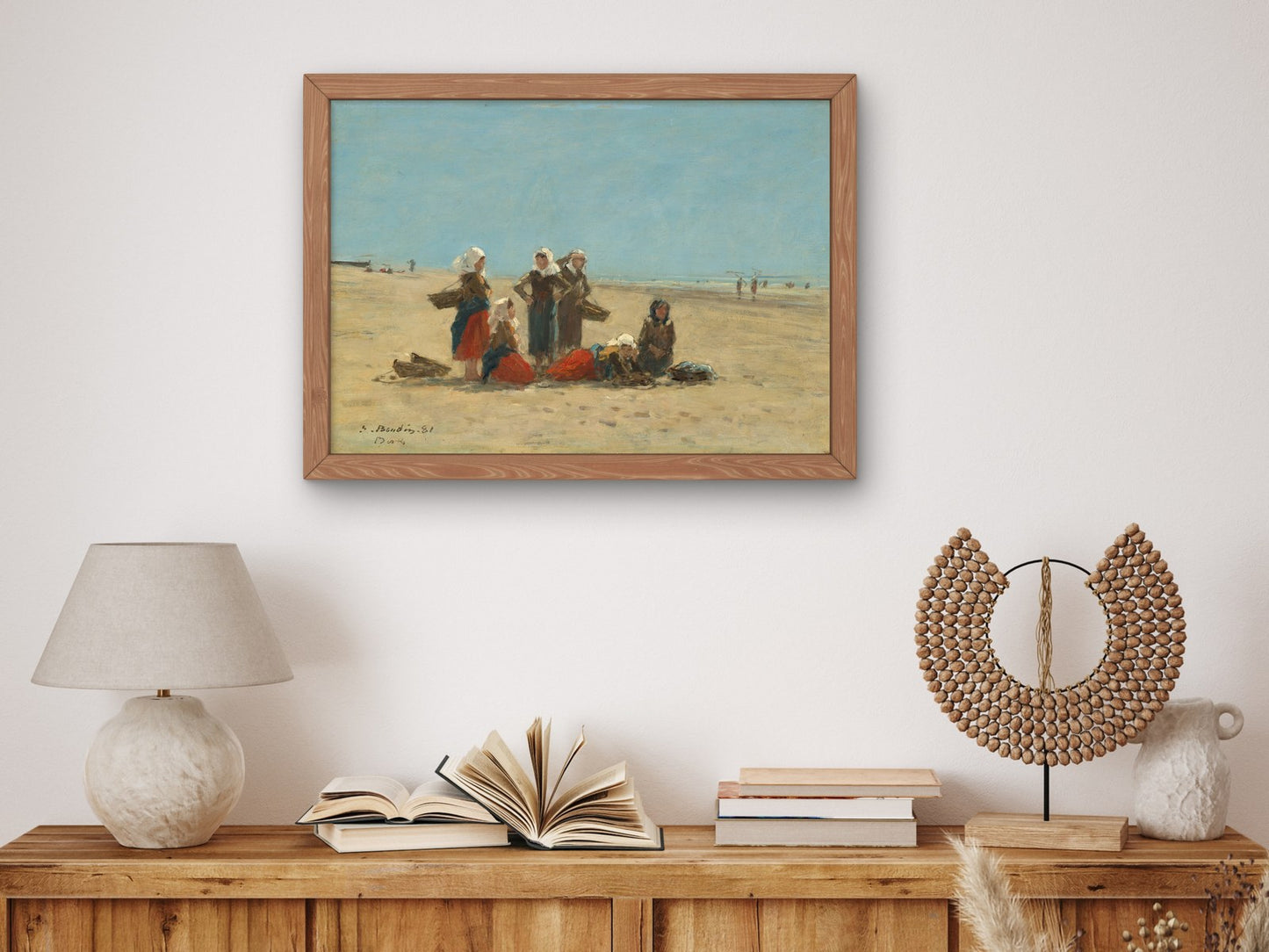 Women on the Beach at Berck by Eugène Boudin 1881, Wall Art Print, Fine Art Reproduction, Museum Quality Decor, Poster