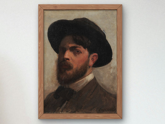 Self Portrait by Eliseu Visconti 1910, Wall Art Print, Fine Art Reproduction, Museum Quality Decor, Poster