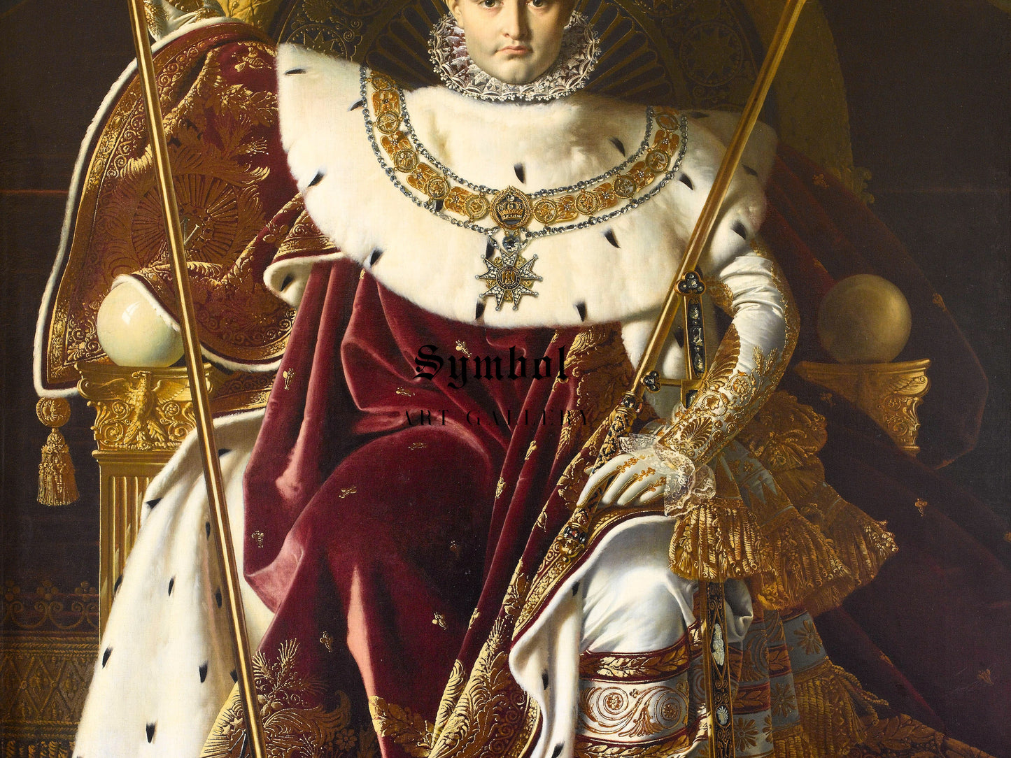 Napoleon I on the Imperial Throne by Jean Auguste Dominique Ingres 1806, Wall Art Print, Fine Art Reproduction, Museum Quality Decor, Poster