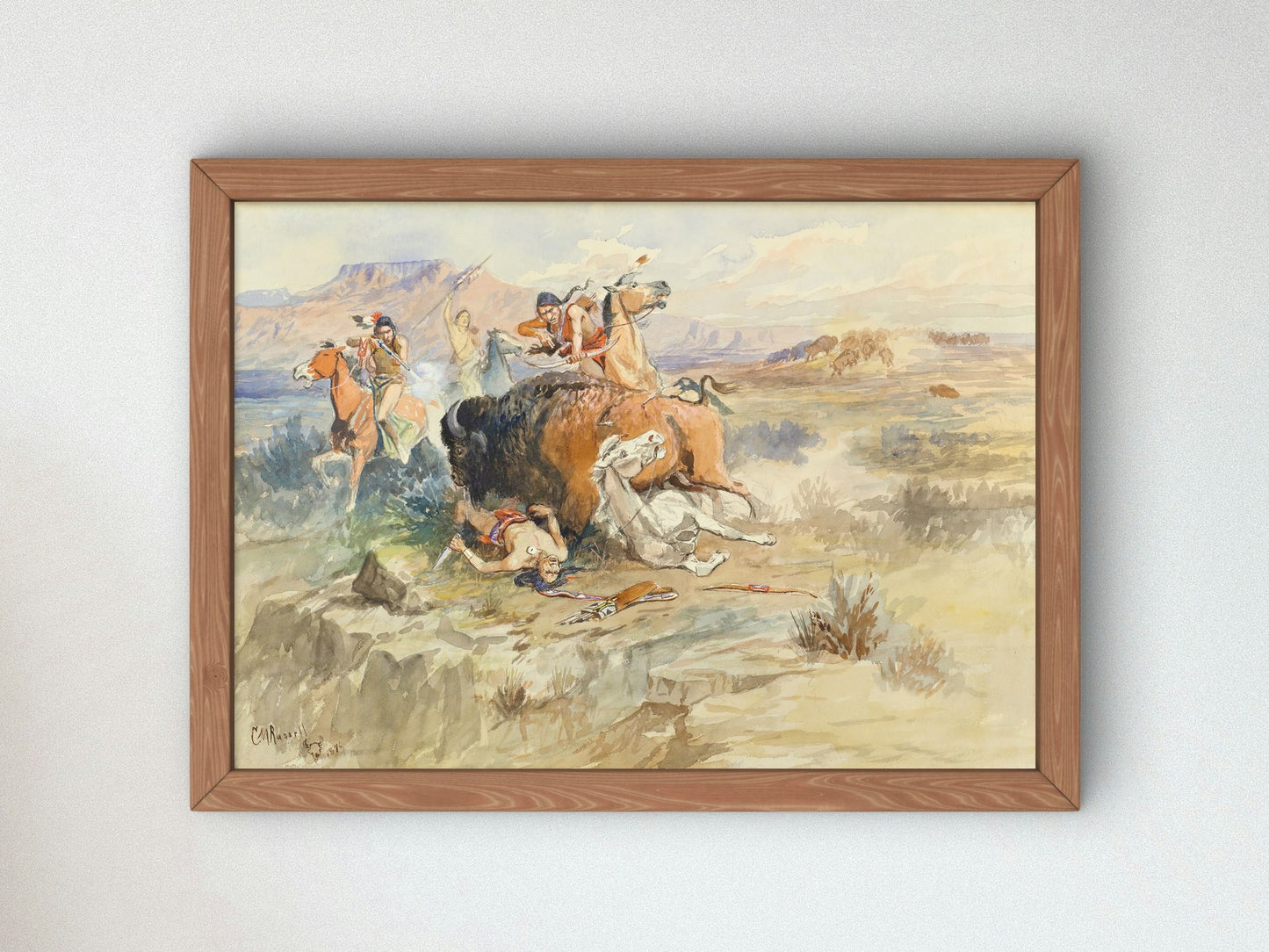 Buffalo Hunt No. 15 by Charles Marion Russell 1896, Wall Art Print, Fine Art Reproduction, Museum Quality Decor, Poster