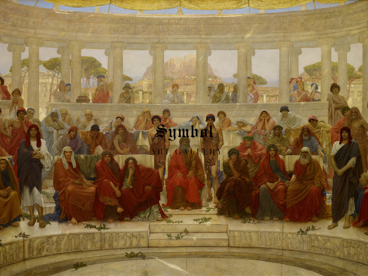 An Audience in Athens during Agamemnon by Aeschylus by William Blake Richmond 1884, Wall Art Print, Fine Art Reproduction, Museum Quality
