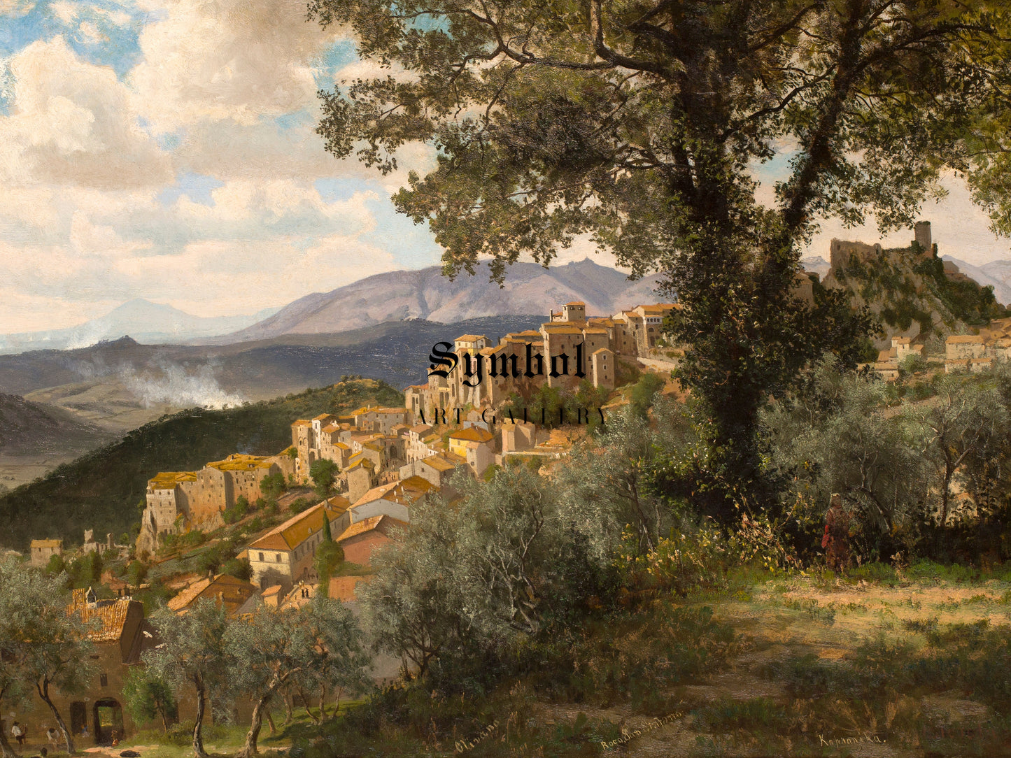 Olevano by Albert Bierstadt 1856, Wall Art Print, Fine Art Reproduction, Museum Quality Decor, Poster