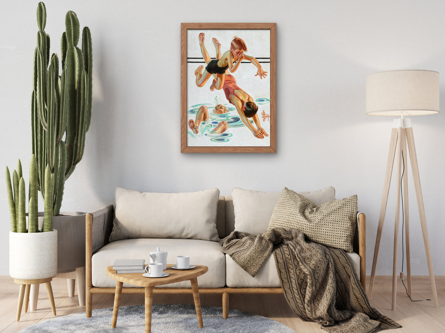 Diving In by Joseph Christian Leyendecker 1935, Wall Art Print, Fine Art Reproduction, Museum Quality Decor, Poster