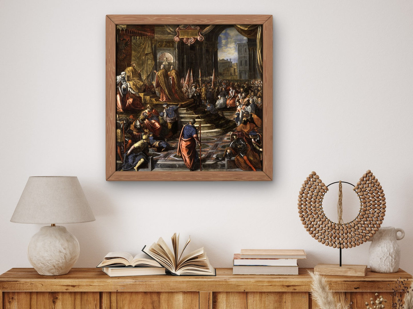 The Ambassadors of Doge Ziani Petition in Vain for Barbarossa to Make Peace with Alexander III by Domenico Tintoretto 1592, Wall Art Print